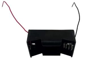 Battery holder with leads for 1 D cell