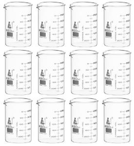 Glass beaker 250 ml ASTM 12 pack